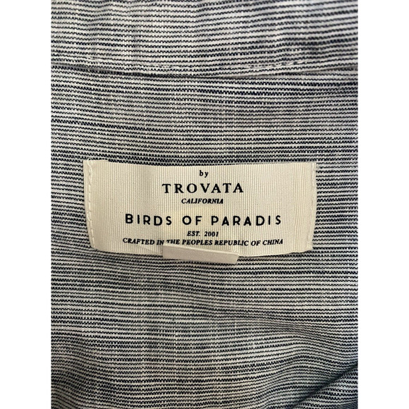 Trovata Birds of Paradise Henley Top Shirt Blue Long Sleeve Hidden Butto… - Picture 7 of 9